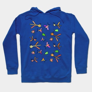 Cute and Colorful Dragonfly Pattern Hoodie